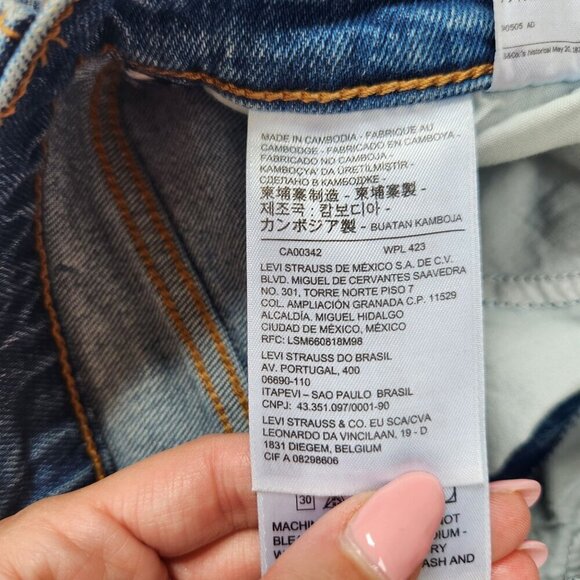 Levi's Premium Big E Wedgie Straight Medium Wash Button Fly Mom Jeans Women's 26 - Picture 11 of 13